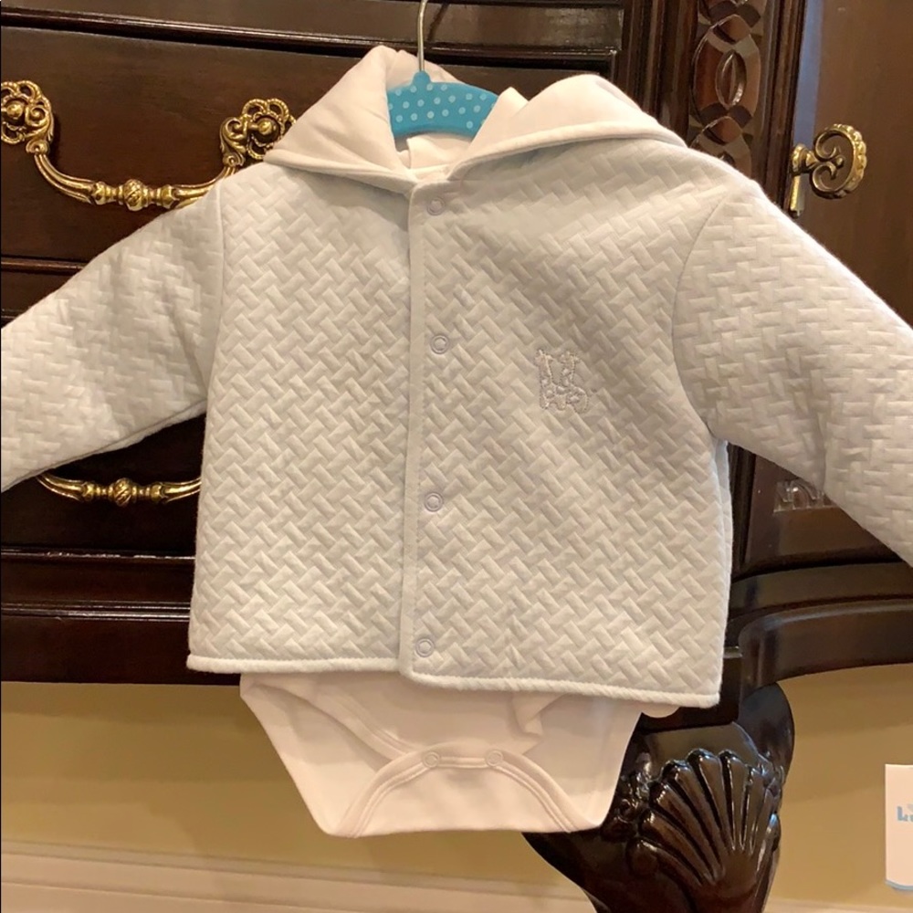 Kissy kissy jacket onesie set. 0-3 months boys
